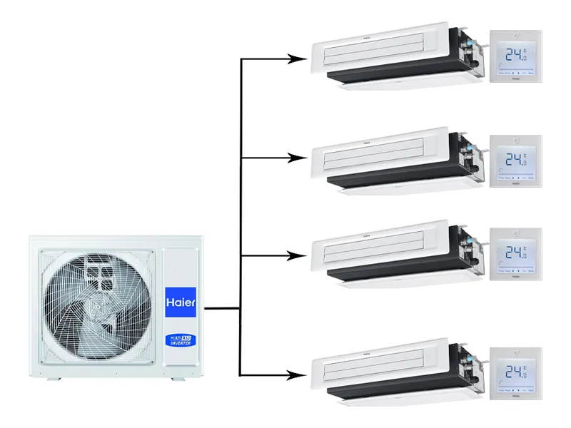 Мульти сплит-система Haier Multi Super Match 4U75S2SR5FA/AD12SS1ERA(N)(P)*4